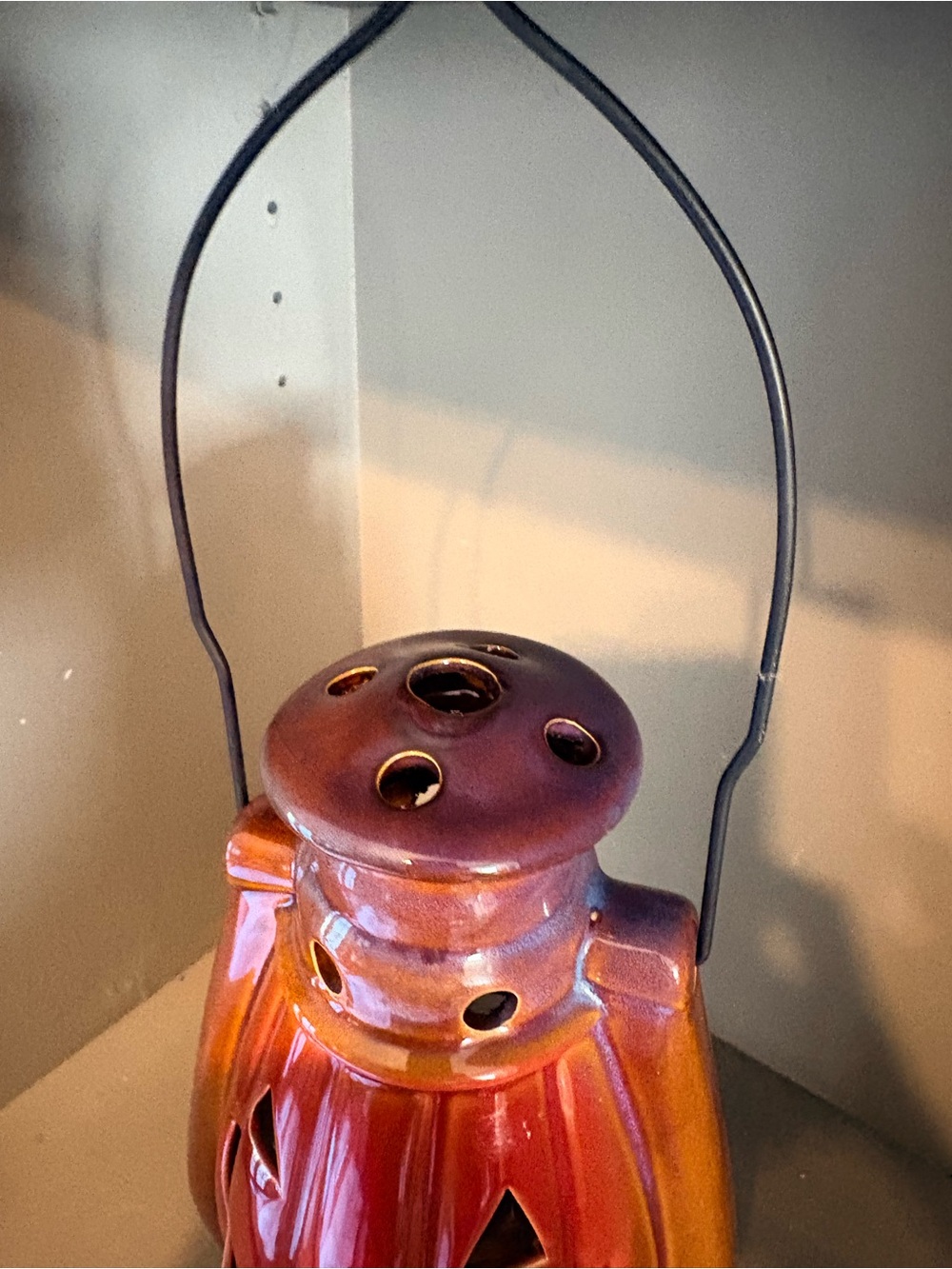 Ceramic Pumpkin Tea Light Lantern - Picture 5 of 6